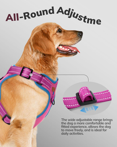 Hiphoppet No-Pull Clip Hond Harnas Met Handvat Reflecterende Verstelbare Gesp Zacht Gewatteerd Vest Hond Borst Harnas Riem Set - Product Image 3