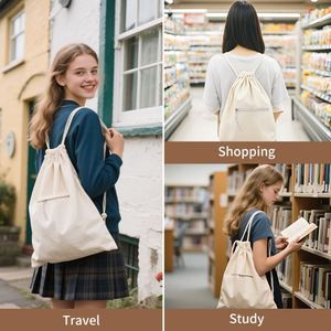 Minimalist <b>Canvas</b> <b>Tote</b> <b>Bag</b> with Shoulder Closure and Front Zipper Pocket Lightweight Casual Custom Logo Option - Product Image 6