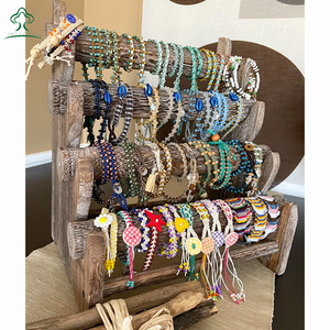 Escaparate y almacenamiento en el hogar antiguo de madera 4 niveles joyería pulsera soporte de exhibición brazalete Scrunchie organizador titular para tienda - Product Image 3