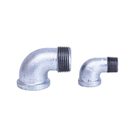 Coude de raccordement femelle en fonte malléable zinguée noire, tête hexagonale, classe 1000, conforme à ASTM NPT