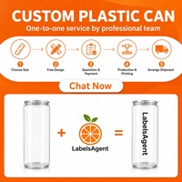 Boîtes en PET transparentes de 330 ml et 500 ml avec anneau de traction personnalisable, motif et ouverture facile, pour boissons, vente en gros