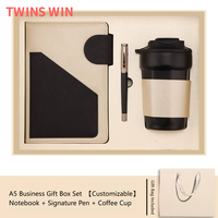 Coffret Cadeau de Carnet de Notes Personnalisé et Élégant pour Bureau, Comprenant un Carnet, un Stylo et une Tasse à Eau, Idéal pour Offrir