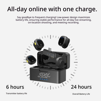 Microphone sans fil invisible pour contenu numérique, micro cravate 2.4G avec réduction de bruit IA, pour caméra et téléphone portable