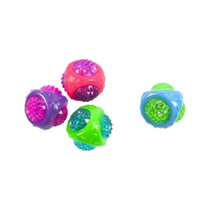 Balle de jeu pour animaux de compagnie, jouet pour chat, résistante aux morsures, éducative, anti-étouffement, nettoyage des dents, balle diamantée lumineuse LED, personnalisable. - Product Image 1