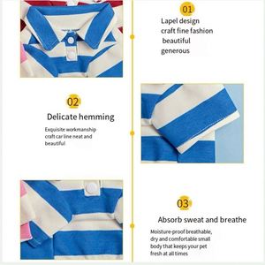 Livraison rapide Vêtements d'été pour chiens Polo rayé ventilé à deux pattes pour chiens de petite, moyenne et grande taille - Product Image 5