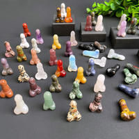 Dildo de Cristal Natural Mini al por Mayor, Artesanía de Piedra Semipreciosa, Pene de Cristal de Cuarzo Mixto Tallado a Mano