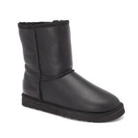 PU matériel Mérinos Australienne bottes en peau de mouton avec Bouton Bling
