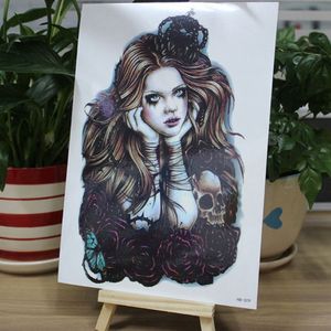 Feuille d'autocollants <span class=keywords><strong>de</strong></span> <span class=keywords><strong>tatouage</strong></span> temporaire sexy pour femmes, conception personnalisée, non toxique, avec bras entier et dos - Product Image 2