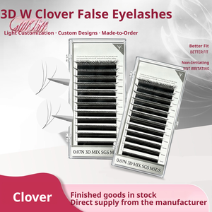 Faux <span class=keywords><strong>cils</strong></span> 2D UU à double pointe parallèle, forme UU, légers, fins, naturels, flexibles, compacts, volume russe, pré-fabriqués - Product Image 2