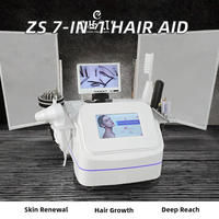 ZS Precio de fábrica 7 en 1 Masaje del cuero cabelludo Máquina de crecimiento del cabello HD Detección de cabello Chorro de oxígeno Penetración profunda Cabeza anticabello AU EU