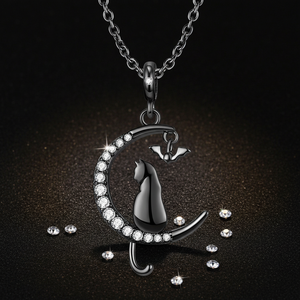 Collier Pendentif Bijoux Fantaisie en Argent Sterling 925 pour Femme, Motif Chat - Product Image 1