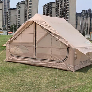 Tenda da Tetto Gonfiabile a Montaggio Rapido per Campeggio Esterno, Portatile in Tessuto Oxford Color Kaki, per Viaggi, con Porta Singola, Multiuso, Quattro Stagioni - Product Image 3