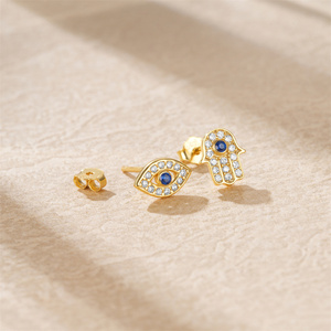 Pendientes de Plata 925 con Diseño de Estrella y Luna, con Zirconia en Forma de Gota de Agua, para Uso Diario - Product Image 6