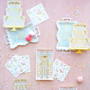 Platos de Papel para Fiesta de Té DAMAI, Platos Desechables Elegantes para Fiesta de Cumpleaños, Platos de Papel Desechables Impresos Personalizados - Product Image 2