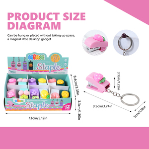 Mini Engrapadora con Forma de Fruta 3D, Uva, Durazno, Limón, Llavero, Engrapadora <span class=keywords><strong>Pequeña</strong></span> Portátil para la Escuela, Oficina, Estudiantes, Papelería, Regalo - Product Image 3