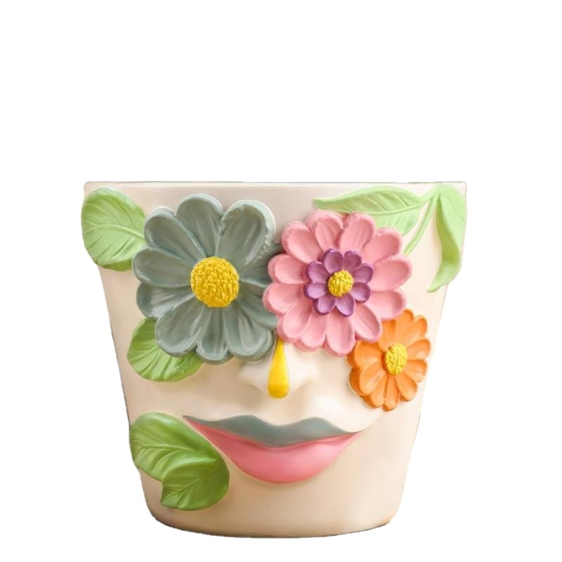 Unique Face Flower Plant Pots Colorful