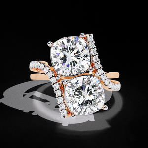 Certified Natural Diamond Engagement Ring with Twisted 14K Yellow Gold Band Classic <b>Jewelry</b> Design for <b>Couples</b> - Product Image 2