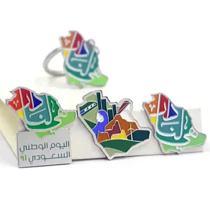 Wholesale Country National Day Hot Sale Custom Enamel Souvenir Design Badge Custom Metal Arab Saudi Arabia Flag Pin