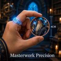 Pièce Commémorative Magique Mystique - Pièce d'Art en Cuivre de 40 mm - Pièce Magique d'Archi-Mage pour Cadeau et Décoration