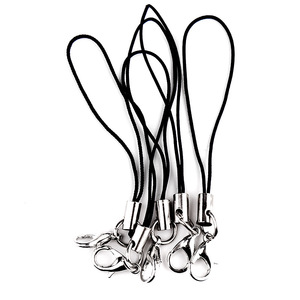 Phone Straps With Lobster Clasp Black Cord Metal <b>Hook</b> For Mobile Phone Accessories - Product Image 1