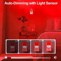 Petite veilleuse rouge à brancher sur prise murale, LED 670nm, contrôle automatique par capteur, lampe de nuit pour le sommeil