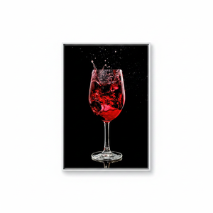 Printed <b>Canvas</b> Artwork: Modern Red Wine Splash Wall Decor,WHITE <b>FRAMED</b> <b>CANVAS</b> - Product Image 2