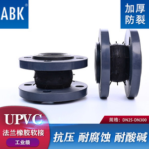 PVC Rubber Flexible Joint DN65 <b>Black</b> Flange Connector For Water Pipe With Dual Force Transmission - Product Image 2