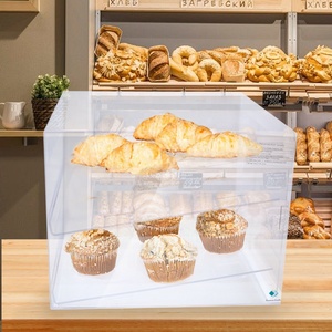 Tùy chỉnh 2 Tier Acrylic bánh mì trường hợp bán lẻ hiển thị Kệ Acrylic <span class=keywords><strong>Countertop</strong></span> bánh trường hợp cupcake Acrylic bánh Pastry hiển thị trường hợp - Product Image 1