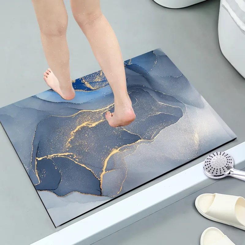 Tapis de bain de diatomite absorbant antidérapant à séchage rapide tapis de sol tapis de sol absorbant