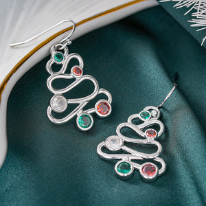 Orecchini Pendenti a Forma di Albero di Natale Colorati per Donne, Eleganti Gioielli Festivi alla Moda - Product Image 5