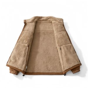 GLOBAL EDGE Gilet en cuir d'hiver décontracté à col montant pour hommes Premium 100% en cuir véritable Couleurs/Logo/Taille personnalisées - Product Image 6
