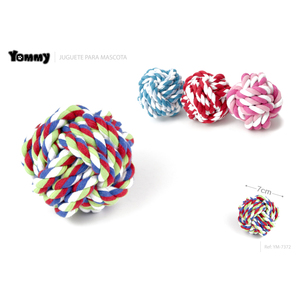 Giocattolo per Cani Yommy in Corda di Cotone, Palla da Masticare 8cm - Product Image 2