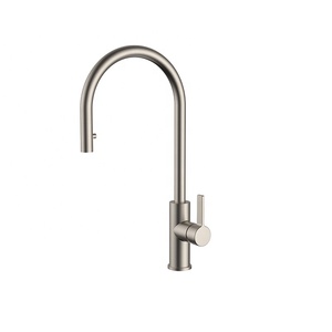 Robinet de cuisine commercial à double fonction rotatif en laiton brossé pour évier <span class=keywords><strong>mitigeur</strong></span> de lavabo - Product Image 1