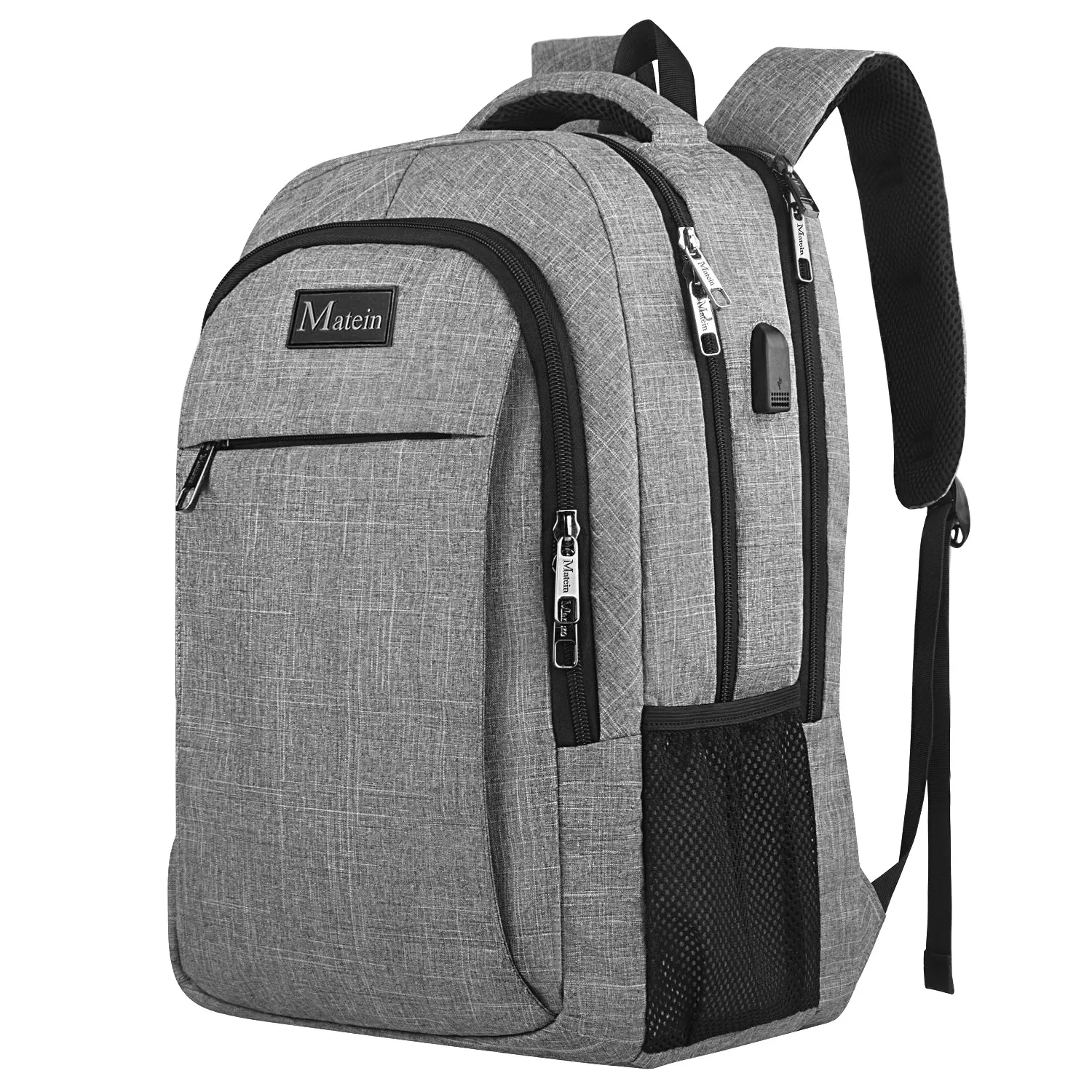 Matein यात्रा लैपटॉप बैग व्यापार नोटबुक बैग यूएसबी चार्जिंग पोर्ट के साथ कस्टम निविड़ अंधकार लैपटॉप महिलाओं को पुरुषों के लिए Backpacks