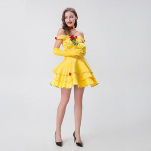Costume d'Halloween Conte de fées Belle Princesse Robe Jaune Sexy Costume de princesse - Product Image 4