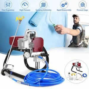 Pistola pulverizadora de pintura eléctrica sin aire de alta presión de 1500W, modelo 450, 220V, con caja de engranajes de acero, 1 año de garantía para la batería - Product Image 3