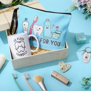 Regalos de dentista a granel para mujeres y hombres, regalos de dentista, <span class=keywords><strong>bolsa</strong></span> de maquillaje Dental, taza, llavero para gracias, compañero de <span class=keywords><strong>trabajo</strong></span> - Product Image 6