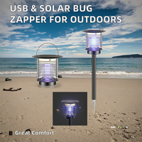 Lampe anti-insectes LED portable USB à énergie solaire en acier inoxydable, étanche IP55, écologique, pour jardin extérieur, tueuse de coléoptères, garantie 2 ans