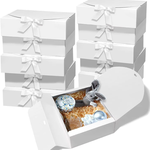 Boîte cadeau en carton blanc à faible MOQ (100 unités en stock), best-seller, pour la Fête des Mères, la Saint-Valentin, rangement et décoration, avec ruban - Product Image 3
