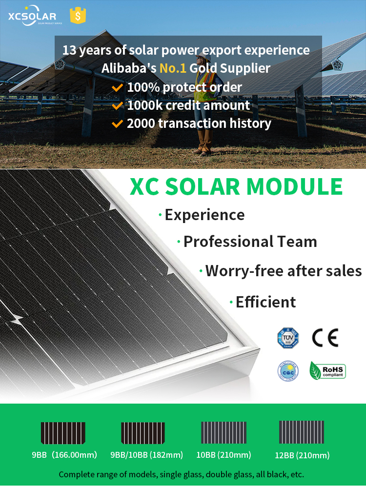 550w 1000w 700 Watt Solar Panel Photovoltaic Module Black Frame Double Glazed 182mm Topcon Half