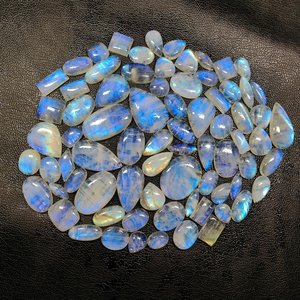 Natural Rainbow Moonstone Mixed Shape Cabochon Lot 20x25-90x50mm Bulk Supplier Manufacturer India - Product Image 5