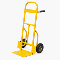 Chariots Tiger Manuels à Deux Roues en Acier, Vente Directe Usine, Pneus Gonflables, Panneau Avant Pliant, Robuste, Jaune, Outils d'Entrepôt