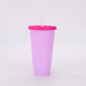 Gobelets en plastique réutilisables en gros de 401 à 500 ml avec couvercle et paille, anti-fuite, unisexe, pour les fêtes - Product Image 3