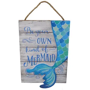 Wood Decorations BE YOUR OWN KIND OF MERMAID SIGN SLATTED WALL PLAQUE