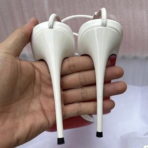 12CM New Fashion Red Insole <b>Sexy</b> Stiletto Thin Trendy Summer Slip-On Club Height Increasing High Sandal <b>Heels</b> for Women - Product Image 5