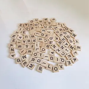 Wooden Natural English Words A-Z Capital Letters Alphabet 3d Puzzle Educational Toys For Crafts