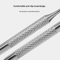 Pousse-cuticules professionnel en acier inoxydable double tête multifonction style russe pour manucure et soin des ongles