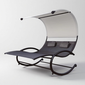 Đôi Sun Lounger phòng chờ ngoài trời đôi Patio võng ghế phơi nắng với 2 có thể tháo rời gối cho sân sau, bên hồ bơi - Product Image 1