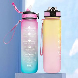 Botella de Agua Personalizada al por Mayor de 1 Litro con Asa, a Prueba de Fugas, Libre de BPA, con Marcador de Tiempo - Product Image 5