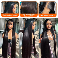 Pelucas de Cabello Humano Liso Extremo, Pelucas Sin Pegamento 13x6 con Encaje Frontal Transparente, Cabello Brasileño